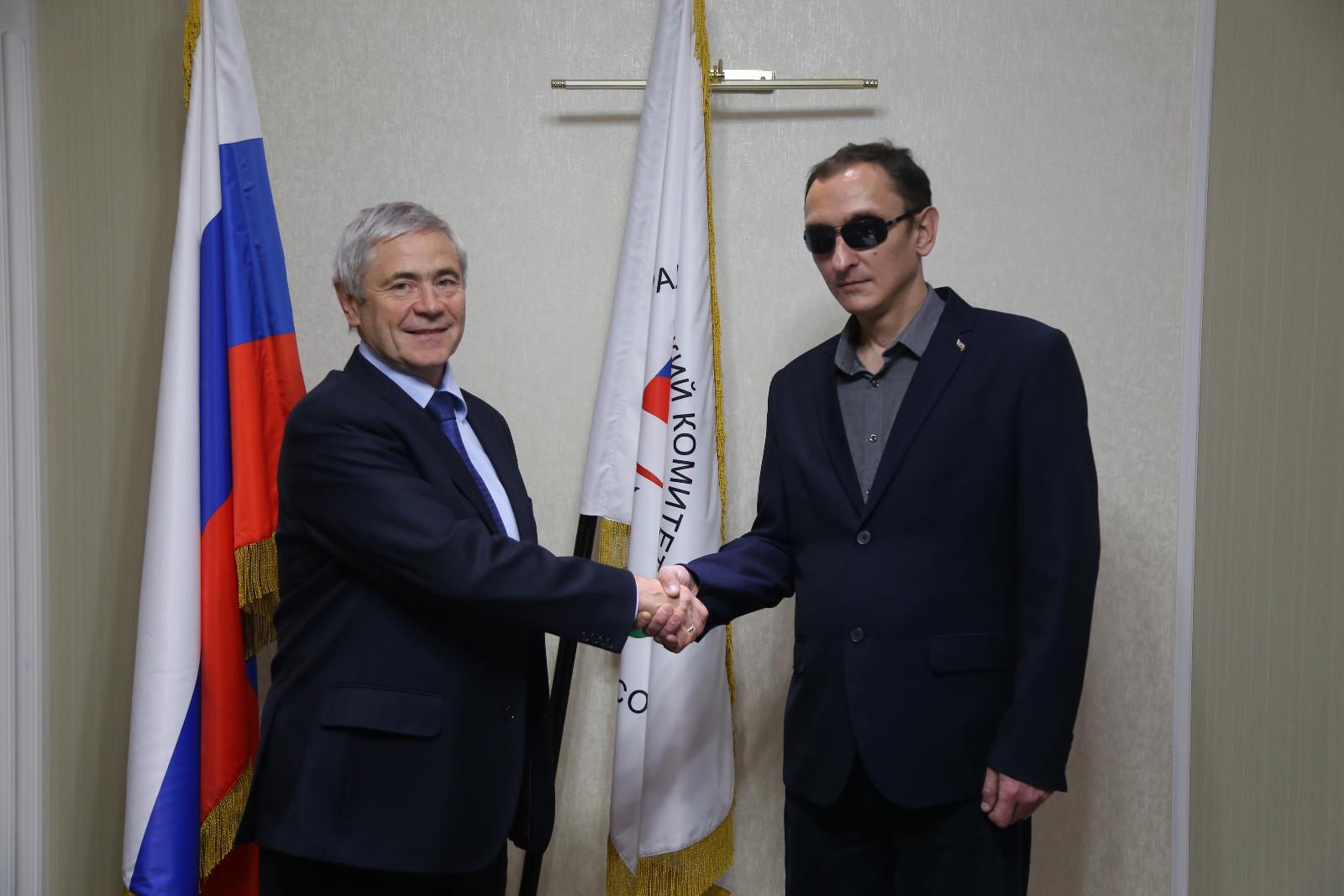 П.А. Рожков в офисе ПКР встретился с Президентом фонда «Самбо слепых» Р.И. Новиковым