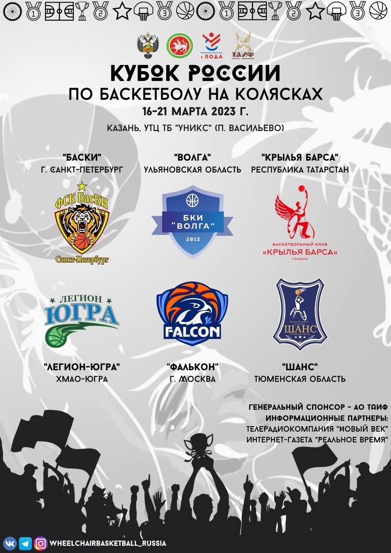 6 команд примут участие в Кубке России по баскетболу на колясках