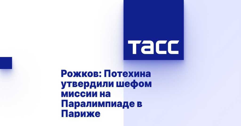 ТАСС: Рожков - Потехина утвердили шефом миссии на Паралимпиаде в Париже