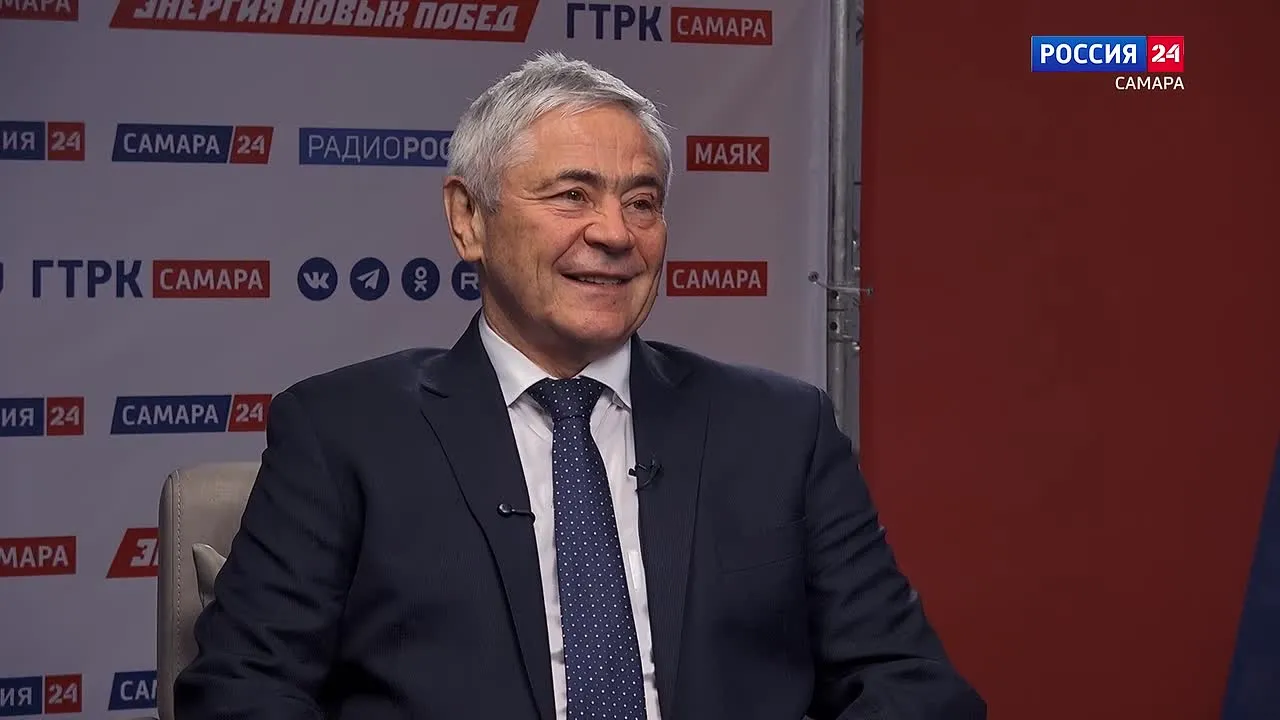 Президент ПКР П.А. Рожков в выездной студии ГТРК "Самара" на форуме "Россия - спортивная держава"