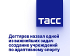 ТАСС: Дегтярев назвал одной из важнейших задач создание учреждений по адаптивному спорту