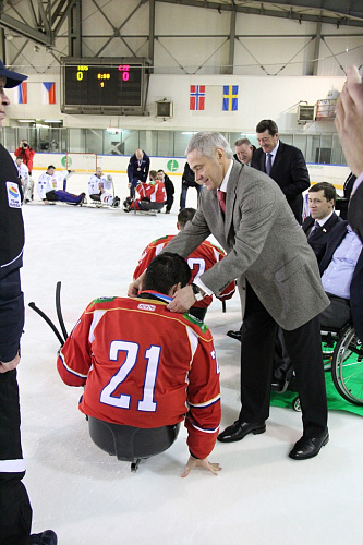 В г. Подольске (Московская область) в Ледовом дворце "Витязь" состоялась торжественная церемония закрытия  IV Международного турнира по хоккею-следж