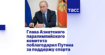 ТАСС: Глава Азиатского паралимпийского комитета поблагодарил Путина за поддержу спорта