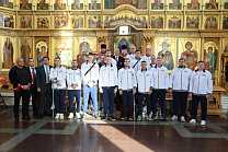 На Поклонной горе в храме великомученика Георгия Победоносца состоялся благодарственный молебен с участием президента ПКР П.А. Рожкова и лауреатов премии ПКР «Герои Отчизны – Герои спорта»