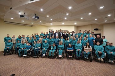 Президент ПКР П.А. Рожков в Подмосковье на федеральных тренировочных базах Минспорта России встретился со сборными командами России по легкой атлетике и плаванию в преддверии чемпионатов мира