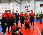 Министр спорта РФ М.В. Дегтярев, Губернатор Тульской области Д.В. Миляев и президент ПКР П.А. Рожков на РУТБ «Ока» посетили соревнования по волейболу сидя среди ветеранов СВО и встретились с паралимпийскими сборными по пауэрлифтингу и настольному теннису
