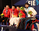 В пятый соревновательный день чемпионата мира по фехтованию на колясках в г. Будапеште (Венгрия)  россияне  завоевали  2 "серебра"  в командных соревнованиях