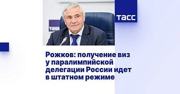 ТАСС: Рожков - получение виз у паралимпийской делегации России идет в штатном режиме