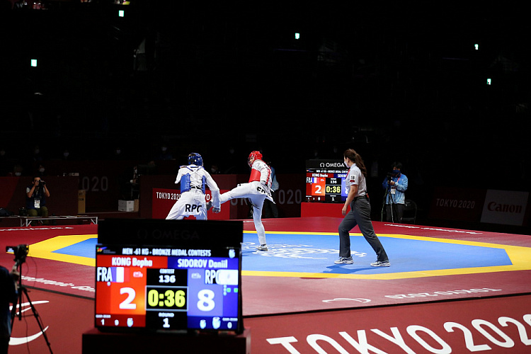 П.А. Рожков, А.А. Строкин в 9-й соревновательный день XVI Паралимпийских летних игр в Токио посетили соревнования по паратхэквондо и полуфинальный матч по волейболу сидя между мужской командой ПКР и сборной Бразилии