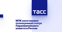ТАСС: МПК восстановил полноценный статус Паралимпийского комитета России