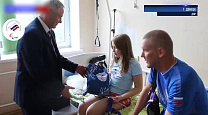 Репортаж о посещении спортсменами-паралимпийцами детского отделения Донецкого Республиканского травматологического центра