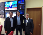 В  офисе  РБК - ТВ  состоялась встреча  П. А. Рожкова  с генеральным директором  РБК-ТВ  А. М. Любимовым