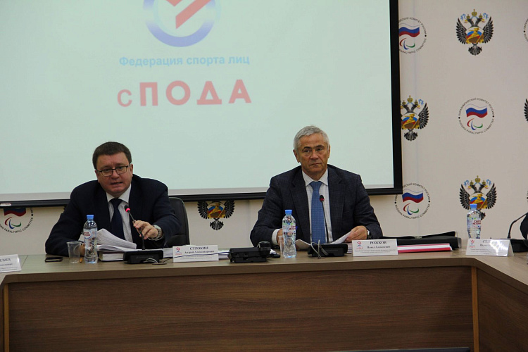 А.А. Строкин в зале Исполкома Паралимпийского комитета России провел заседание Совета Всероссийской Федерации спорта лиц с поражением опорно-двигательного аппарата
