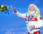 Поздравление президента ПКР В.П. Лукина 2-кратной чемпионке Паралимпийских игр по горнолыжному спорту среди лиц с нарушением зрения А.В. Францевой в связи с Юбилеем
