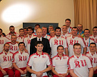 В.В.Путин в г. Сочи в Прибрежной паралимпийской деревне встретился со сборной командой России по хоккею-следж