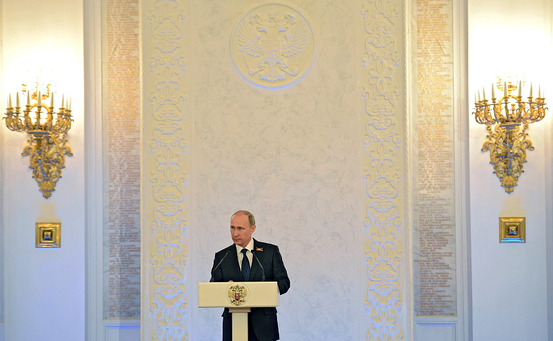 В.П. Лукин в Георгиевском зале Большого Кремлевского Дворца принял участие в торжественном приеме от имени Президента РФ В.В. Путина по случаю 70-летней годовщины Победы в Великой Отечественной Войне