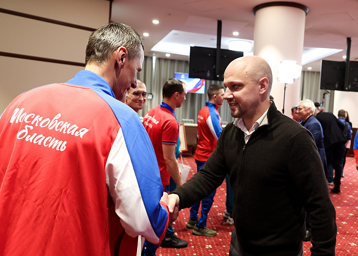 Министр спорта РФ М.В. Дегтярев, Губернатор Московской области А.Ю. Воробьев, президент ПКР П.А. Рожков встретились с подмосковной командой по итогам выступления на зимнем Кубке Защитников Отечества Министр спорта РФ М.В. Дегтярев, Губернатор Московской области А.Ю. Воробьев, президент ПКР П.А. Рожков встретились с подмосковной командой по итогам выступления на зимнем Кубке Защитников Отечества